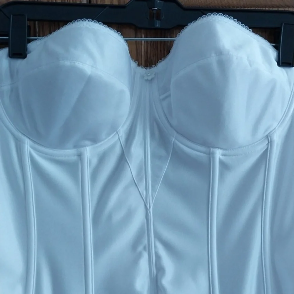 Dominque NWOT Juliette‎ Satin Strapless Longline Corset 8950 White Size 40C